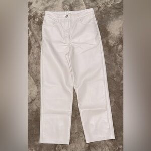 ARITZIA WILFRED Straight Leg Faux Leather Pant in Pink Grey size 4